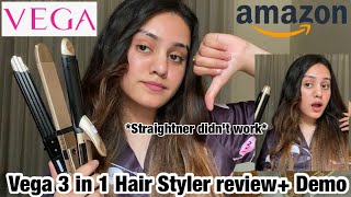 Vega 3 in 1 hair styler Review Demo 👎🏾Straightner didnt work kp styles [upl. by Chappy895]