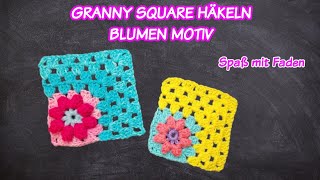 GRANNY SQUARE HÄKELN  BLUMEN MOTIV [upl. by Coray]