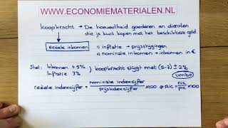 Koopkracht  reëele inkomen berekenen 1 economiematerialen [upl. by Arramas366]