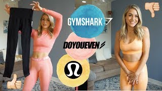 NEW ACTIVEWEAR HAUL  Gymshark DoYouEven and Lululemon Review [upl. by Allac]