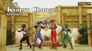 Kyoryu Change Brave In  Zyuden Sentai Kyoryuger Henshin Version 3 Ep 11 to 15 [upl. by Bullis328]