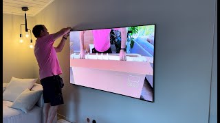 2024 Samsung 77quot S95D unboxing and wall mounting [upl. by Zahara524]