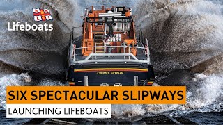 Six Spectacular Slipways  Launching Lifeboats at the RNLI [upl. by Rodolph]