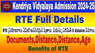 Kendriya Vidyalaya Admission 202425  KVS RTE process Age Eligibility Document Distance KV [upl. by Surbeck276]