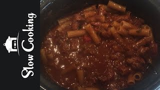 This Slow Cooker Beef Ragu with Rigatoni Pasta Was Delicious [upl. by Ezirtaeb]