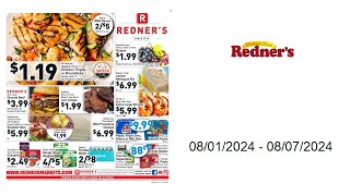 Redners Markets Weekly Ad US  08012024  08072024 [upl. by Ajroj]