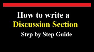 how to write a discussion section in a research paper  MEANING  step by step guide [upl. by Aufmann71]