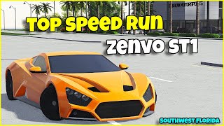 TOP SPEED RUN 2010 Zenvo ST1  Southwest Florida Roblox [upl. by Gaston]