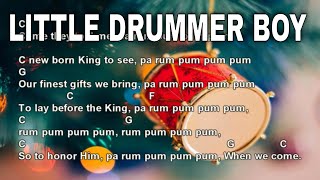 Little Drummer Boy  with Lyrics and Chords Traditional Christmas Song [upl. by Ajay995]