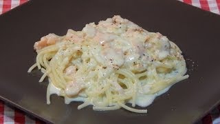 Receta fácil de espaguetis con salmón [upl. by Zorina]