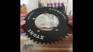 Stone Track bike Chainring46t 110bcd and Stone12t pulleys [upl. by Giesser605]