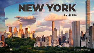 NEW YORK BY DRONE  4K  Beautiful sunrises autumn colors amp night views [upl. by Annal28]