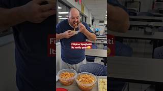 American trying FILIPINO spaghetti for the first time [upl. by Omland307]