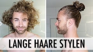 HAARSTYLING TUTORIAL für MÄNNER ● LANGE HAARE STYLEN [upl. by Jackson416]