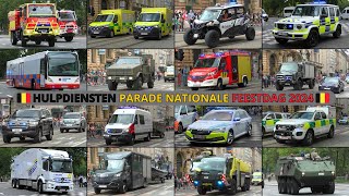 NATIONALE FEESTDAG BRUSSEL 2024  Enorme parade van 150± Militaire en Hulpdienstenvoertuigen 🇧🇪 [upl. by Guillaume]