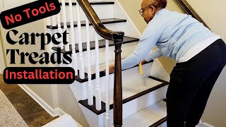 Easy Carpet Stair Treads Installation Less Than 30Minutes No Tools Required Life on Greenwood [upl. by Grewitz182]