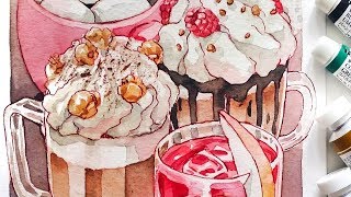 SWEET DRINKS  HUNGRY Watercolor series [upl. by Seugram]