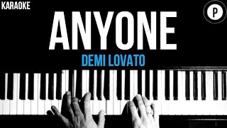 Demi Lovato  Anyone Karaoke SLOWER Acoustic Piano Instrumental Cover Lyrics [upl. by Coraline]