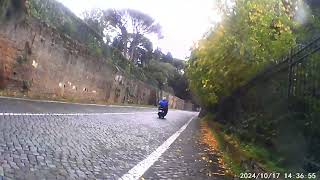 Cycling on cobblestones  heading to Caffarella Park p1 [upl. by Kciredohr]