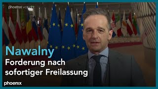 Statement von Heiko Maas vor dem Treffen der EUAußenminister am 250121 [upl. by Eladal]