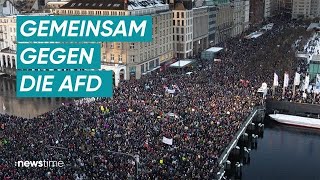 Hunderttausende protestieren bundesweit gegen rechts [upl. by Ynnos9]