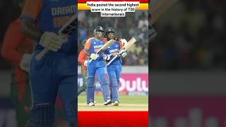 India posted the second highest score in history youtubeshorts shorts indiancricket [upl. by Yrahca]