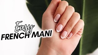 EASY French Manicure for Beginners GEL AT HOME  Bougie on a Budget [upl. by Trebreh405]