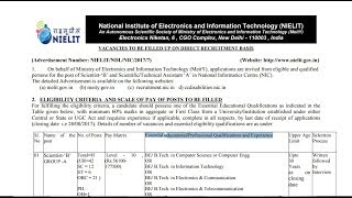 nielit gov in Apply NIELIT [upl. by Aikkan]