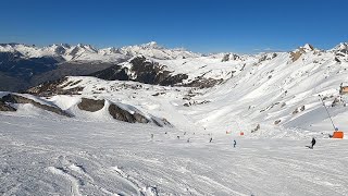 La Plagne  GoPro POV skiing down Blue Mira ending near the top of Bergerie lift in April 2022 [upl. by Fisch219]