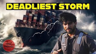 Real Footage of DEADLIEST STORM  Scary Moments  Merchant Navy [upl. by Ahsiekrats]