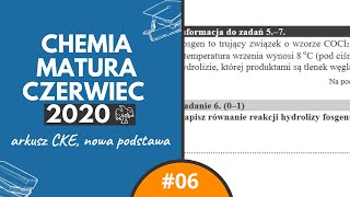 HYDROLIZA FOSGENU  Matura Chemia CKE 2020 MajCzerwiec  Zadanie 6 [upl. by Jobe]