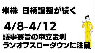 米株 日柄調整続く 2024年4月8日−4月12日の相場見通し [upl. by Mcquillin]