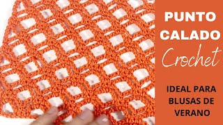 Punto de crochet calado Ideal para blusas a crochet [upl. by Burke]