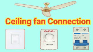 Ceiling fan House wiring connection with bulb switch MCB breaker electrical youtubevideo [upl. by Gonzalo]