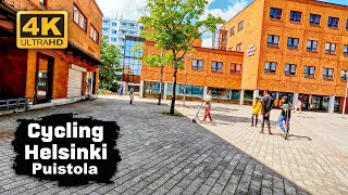 Cycling in Puistola Helsinki 🇫🇮 District of immigrants 🚴 4K Cycling Tour Finland [upl. by Ekard666]