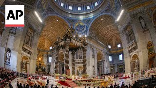 Vatican unveils plans to restore baldachin in St Peters Basilica [upl. by Burt381]