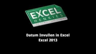 24 Datum Invullen in Excel – Excel 2013 [upl. by Elyad87]