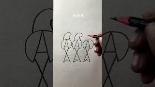 Simple Birds drawing with A A A [upl. by Yoho]