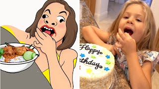 Diana and Dad Birthday Surprises and Sweets  funny Drawing Meme  Diana and Roma nastya artist [upl. by Laram]