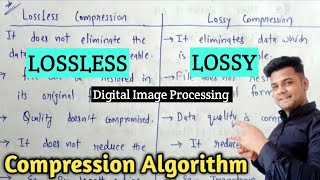 Lossless compression and lossy compression in digital image processing  Lec28 [upl. by Tanah427]