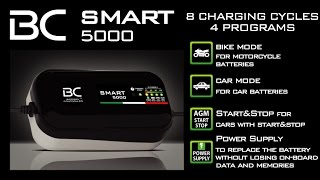 BC Smart 5000  CarMotorcycle Battery Charger  12V 5A1A [upl. by Sissy]