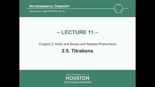 Lecture 11 Titrations Chapter 2 [upl. by Maggs]