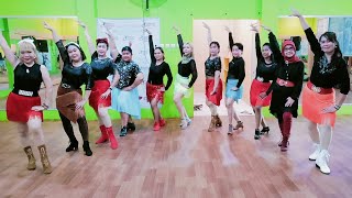 CHANTAJE SALSA LINEDANCE Choreo yantilinedance6282 sfy67  demo by Class Lillas LLD [upl. by Aninay]