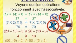 Lassociativité et la commutativité propriétés des opérations [upl. by Rolyt]