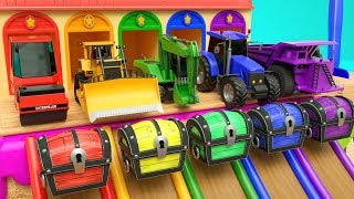 Learn Colors Construction Vehicles Kingkong Magic Slide  동요와 아이 노래  어린이 교육 [upl. by Jessey]