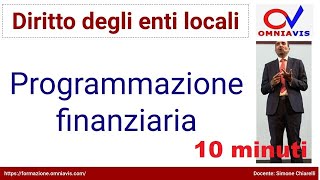 10 minuti di  Diritto degli enti locali  COD267  Lezione 31  Programmazione finanziaria [upl. by Alexandra]