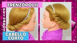 Peinados Faciles y Rapidos para Cabello Corto con Trenzas Diadema [upl. by Misty]