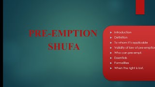 Preemption Shufa Under Muslim Law [upl. by Cawley]