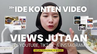 20 IDE KONTEN VIDEO TERLARIS DI YOUTUBE TIKTOK amp INSTAGRAM REELS [upl. by Latty706]