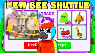 Trading new BEE SHUTTLE Adopt me Roblox [upl. by Yseult]